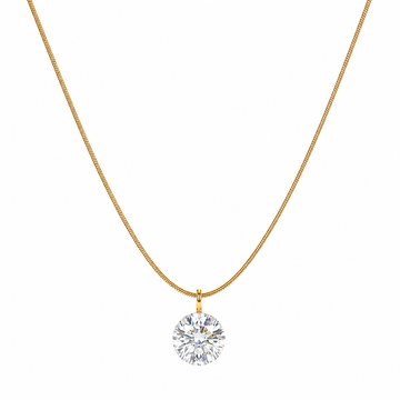 Anti-Tarnish Gold Plated Snake Chain Solitaire Pendant