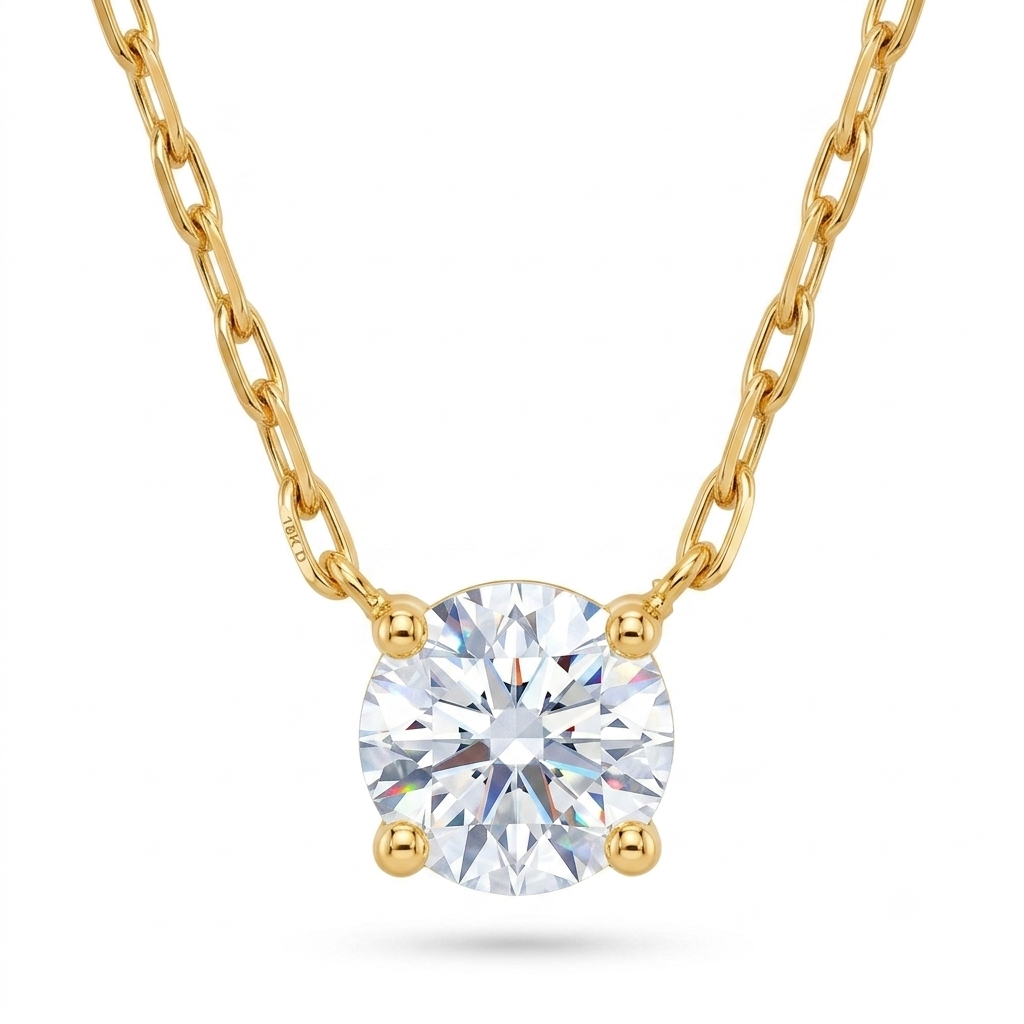 PRAO Necklace Anti-Tarnish Gold Plated Chain With American Diamond