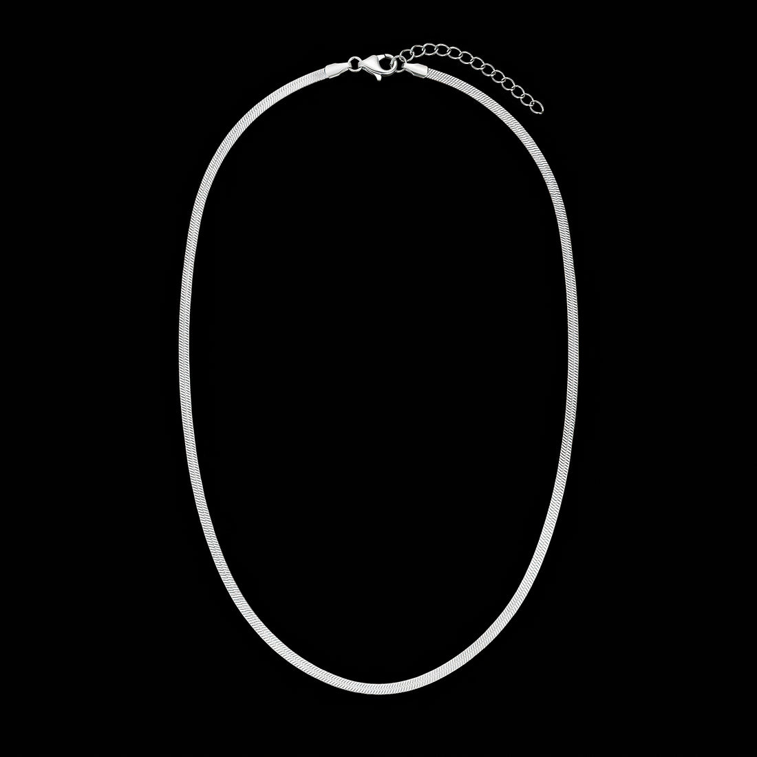 PRAO Necklace Anti-Tarnish Silver Plated Snake Chain
