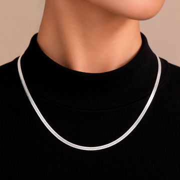 PRAO Necklace Anti-Tarnish Silver Plated Snake Chain