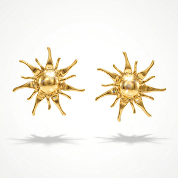 PRAO Earrings Anti-Tarnish Sun Studs