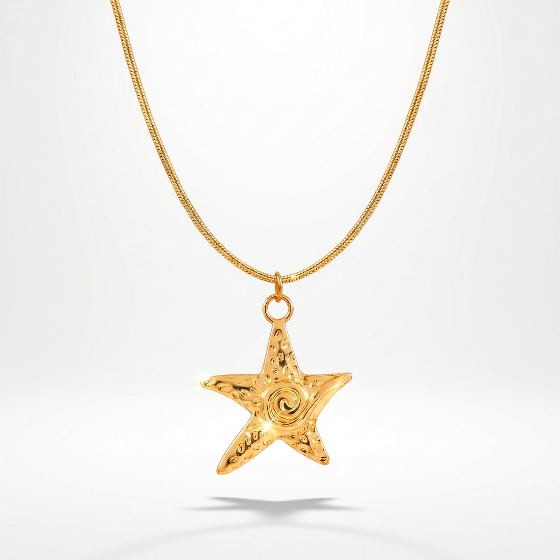 PRAO Necklace Anti-Tarnish Minimal Chain With Starfish Pendant
