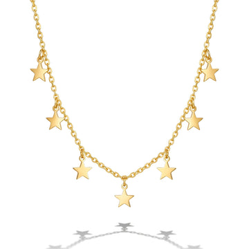 PRAO Necklace Anti-Tarnish Star Charms Minimalist