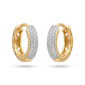 PRAO Earrings Anti-Tarnish Thick Pave Hoops