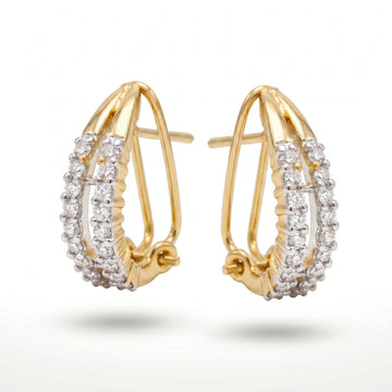 PRAO Earrings Anti-Tarnish Double Row Hoops