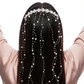 PRAO Hairband Anti-Tarnish Pearl And Crystal Veil