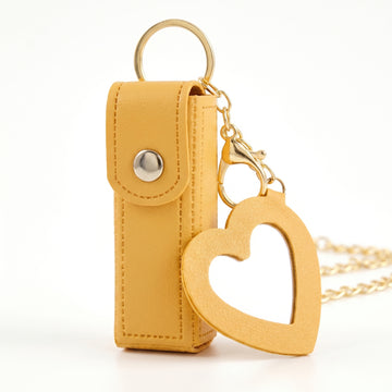 PRAO Keychain Mustard Lipstick Holder Mirror