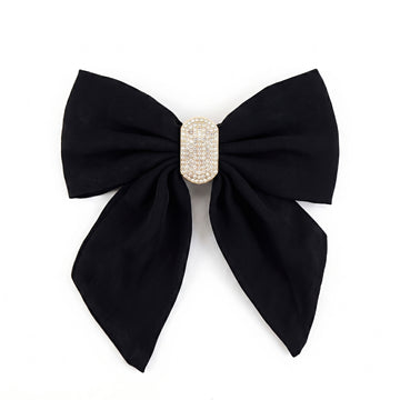 PRAO Hair Clip Anti-Tarnish Black Satin Bow