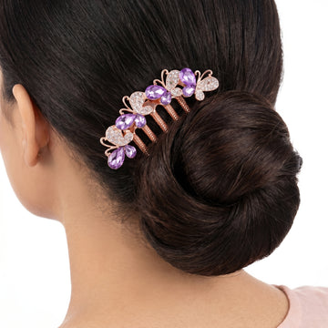 PRAO Hair Comb Anti-Tarnish Crystal Butterfly