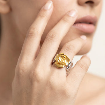 PRAO Ring Anti-Tarnish Rose-Shaped (Adjustable Size)