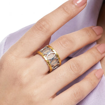 PRAO Ring Anti-Tarnish Lattice Work Statement (Adjustable Size)