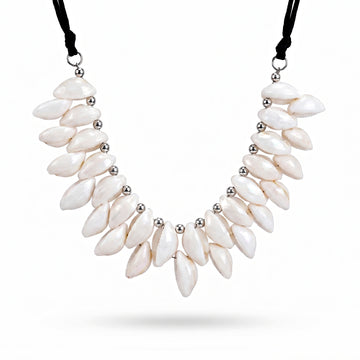 PRAO Necklace Chic Dual-Layered Cowrie Shell Collar