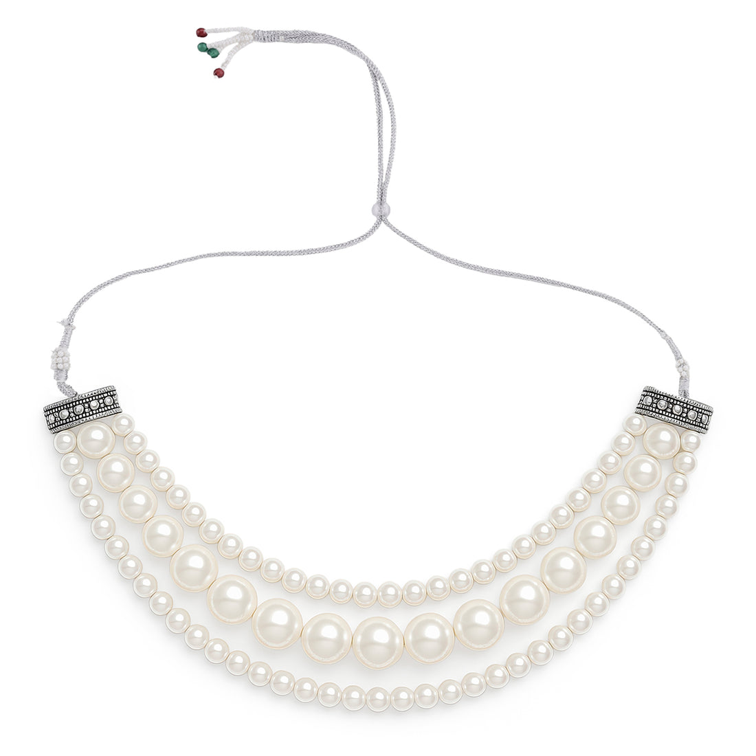 PRAO Triple Layer Pearl Choker Necklace Set✨