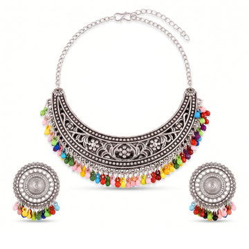 PRAO Necklace Anti-Tarnish Vintage Set With Earrings