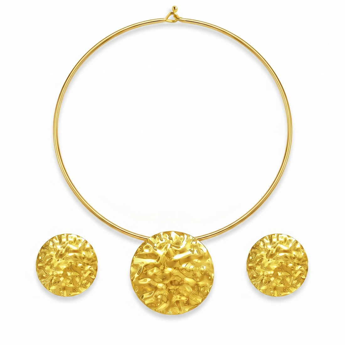 PRAO Necklace Anti-Tarnish Gold Plated Set With Earrings