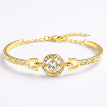 PRAO Bracelet Anti-Tarnish Solitaire Studded Bangle (Adjustable Size)