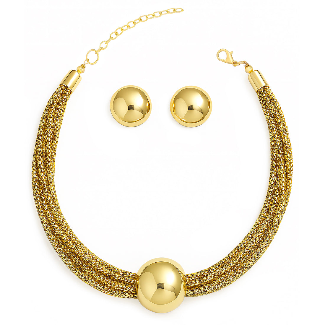 PRAO Anti-Tarnish Multilayer Necklace Set With Earrings✨