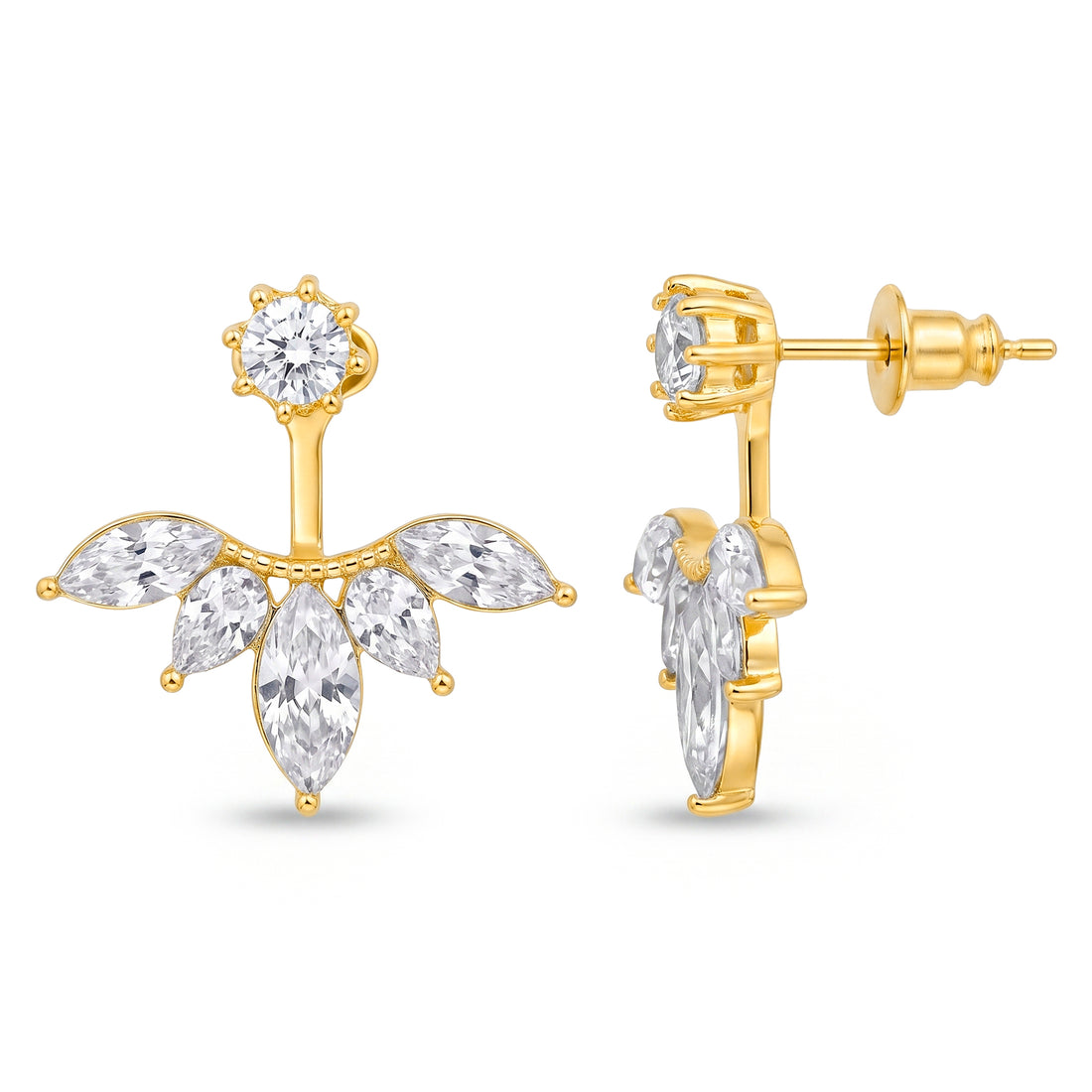 PRAO Earrings Anti-Tarnish Solitaire Designer Drop Studs