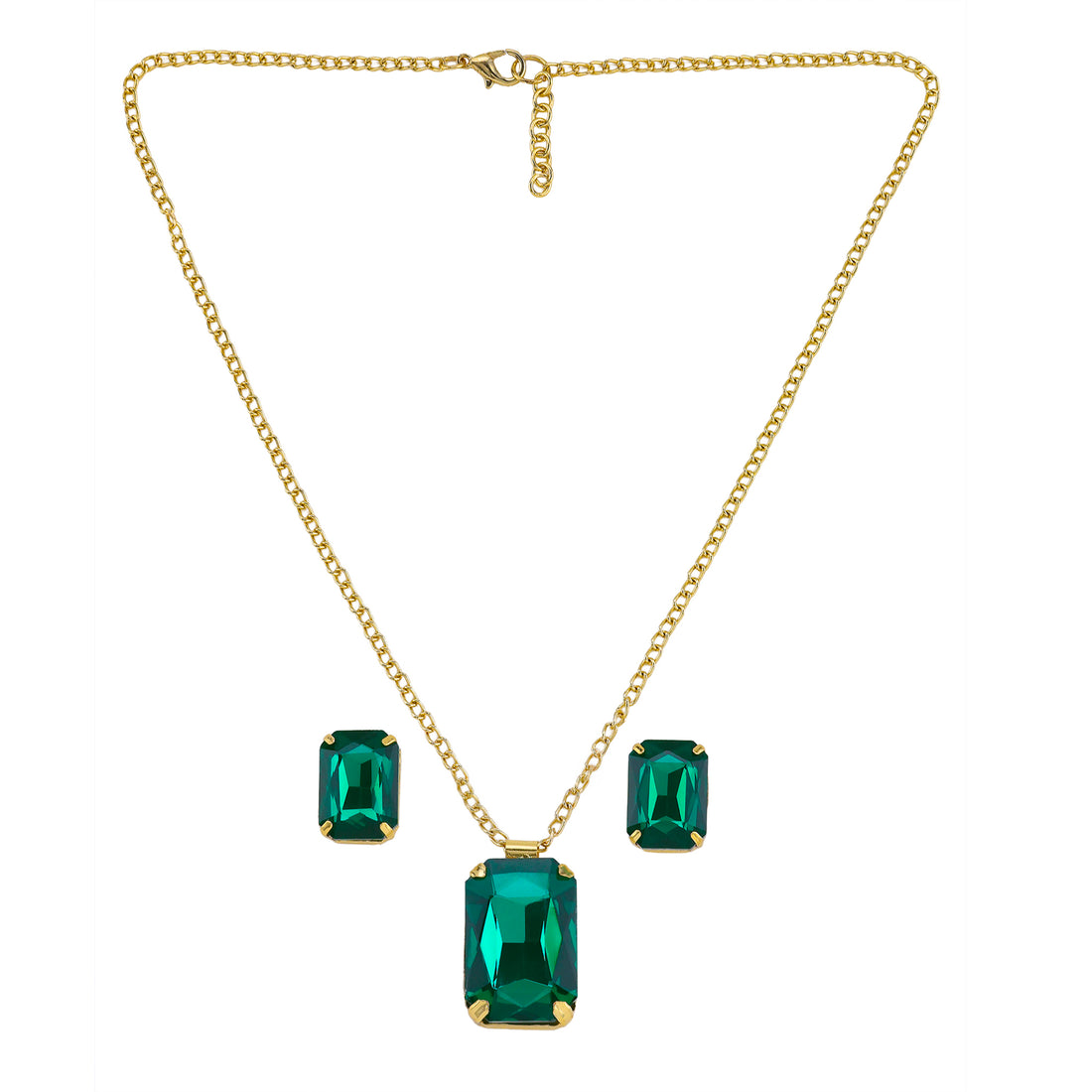 PRAO Anti-Tarnish Emerald Bliss Pendant Set✨