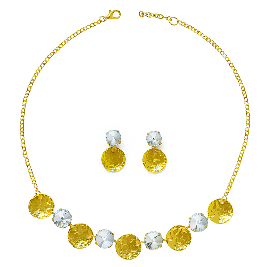 PRAO Anti-Tarnish Crystal Necklace Set With Earrings✨