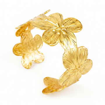 PRAO Bracelet Anti-Tarnish Golden Flower (Adjustable Size)