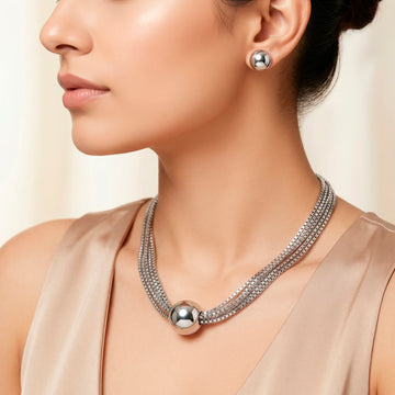 PRAO Necklace Waterproof Box Chain Set with Earrings