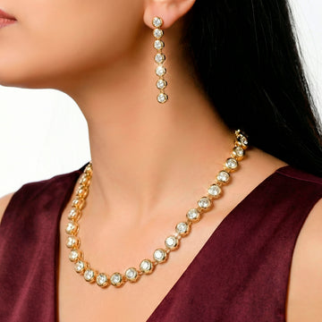 PRAO Necklace Waterproof AD Set With Earrings