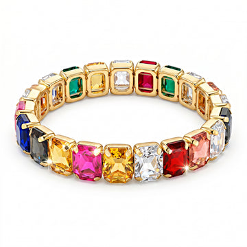 PRAO Bracelet Anti-Tarnish Multicolor Crystal (Adjustable Size)
