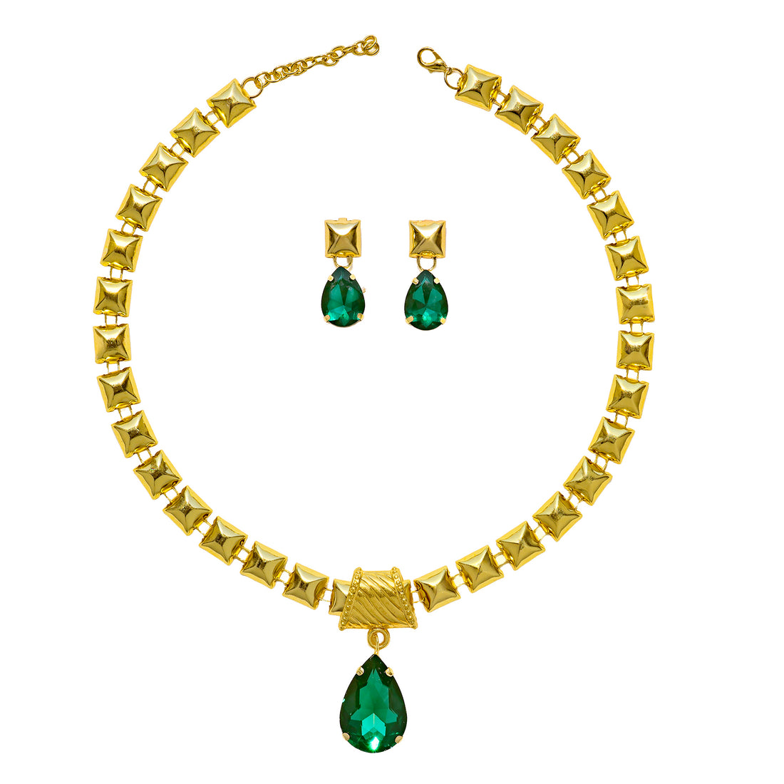 PRAO Anti-Tarnish Crystal Necklace Set With Earrings✨
