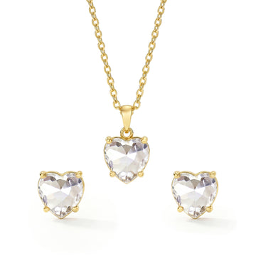 PRAO Necklace Anti-Tarnish Solitaire Set With Earrings