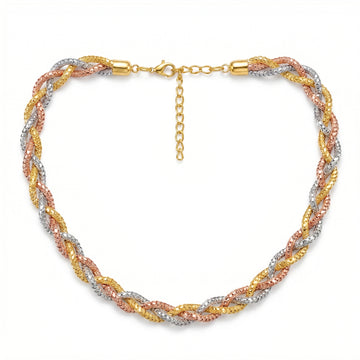 PRAO Necklace Anti-Tarnish Tri-Tone