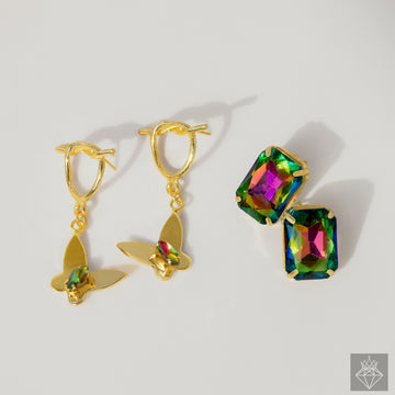 PRAO Anti-Tarnish Pack of 2 Crystal Earrings✨