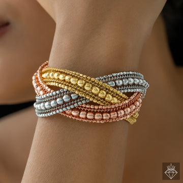 PRAO Anti-Tarnish Tri-Tone Cuff Bracelet✨