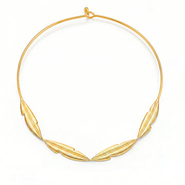 PRAO Necklace Anti-Tarnish SLEEK Golden Leaf Hasli