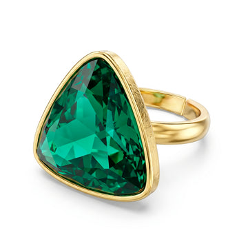 PRAO Ring Anti-Tarnish Trillion Crystal Cocktail (Adjustable Size)