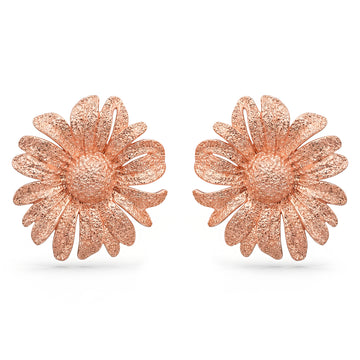 PRAO Earrings Anti-Tarnish Rose Gold Sunflower Studs