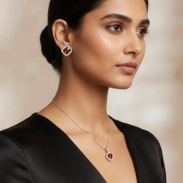 PRAO Anti-Tarnish Evergreen Pearl Studded Necklace Set With Earrings