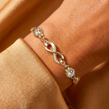 PRAO Bracelet Anti-Tarnish Infinity & Crystal Chain