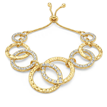 PRAO Bracelet Anti-Tarnish Inter-Linked Circles with AD (Adjustable Size)