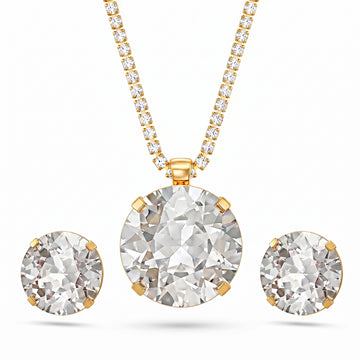 PRAO Necklace Anti-Tarnish Pendant Set with Earrings