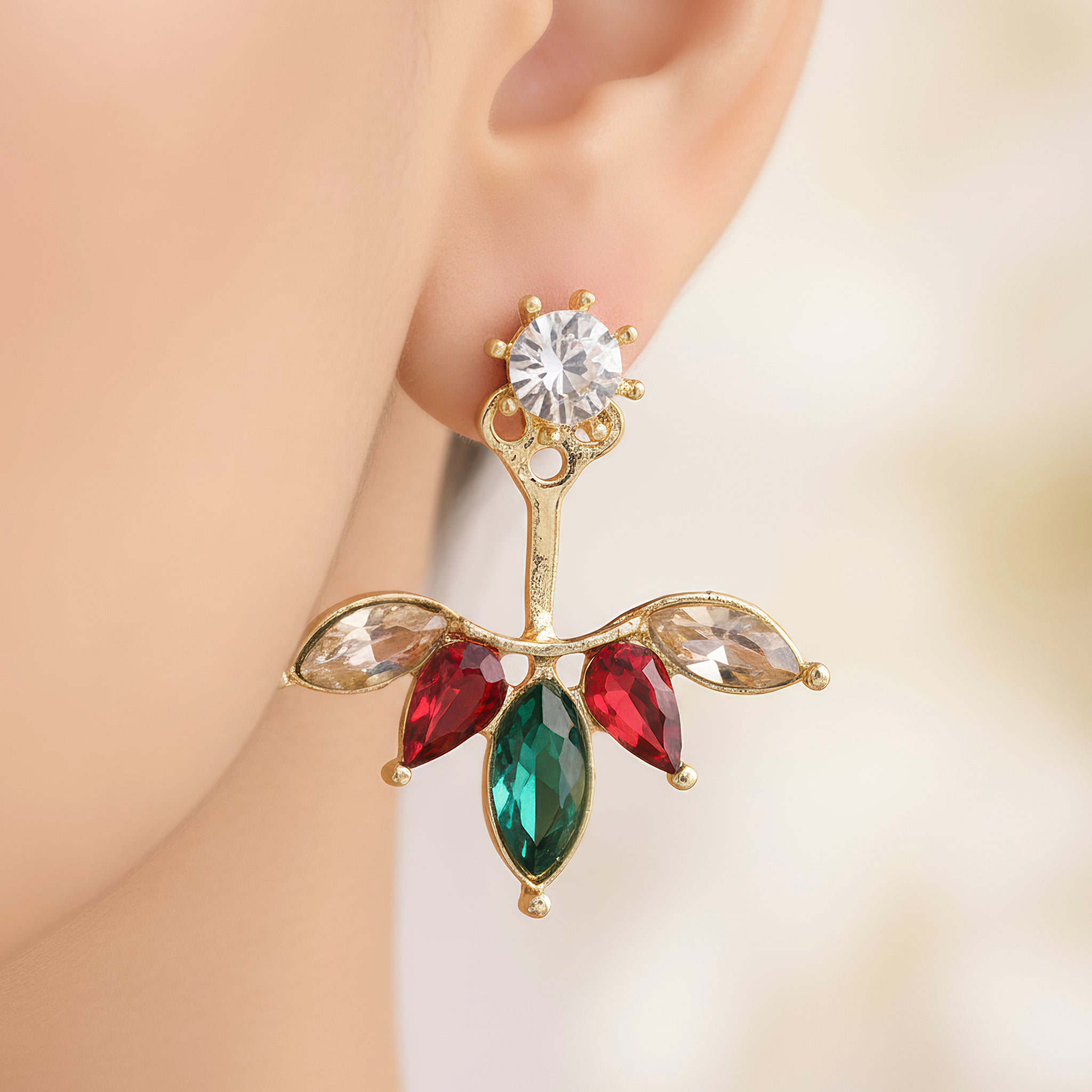 PRAO Earrings Anti-Tarnish Solitaire Designer Drop Studs