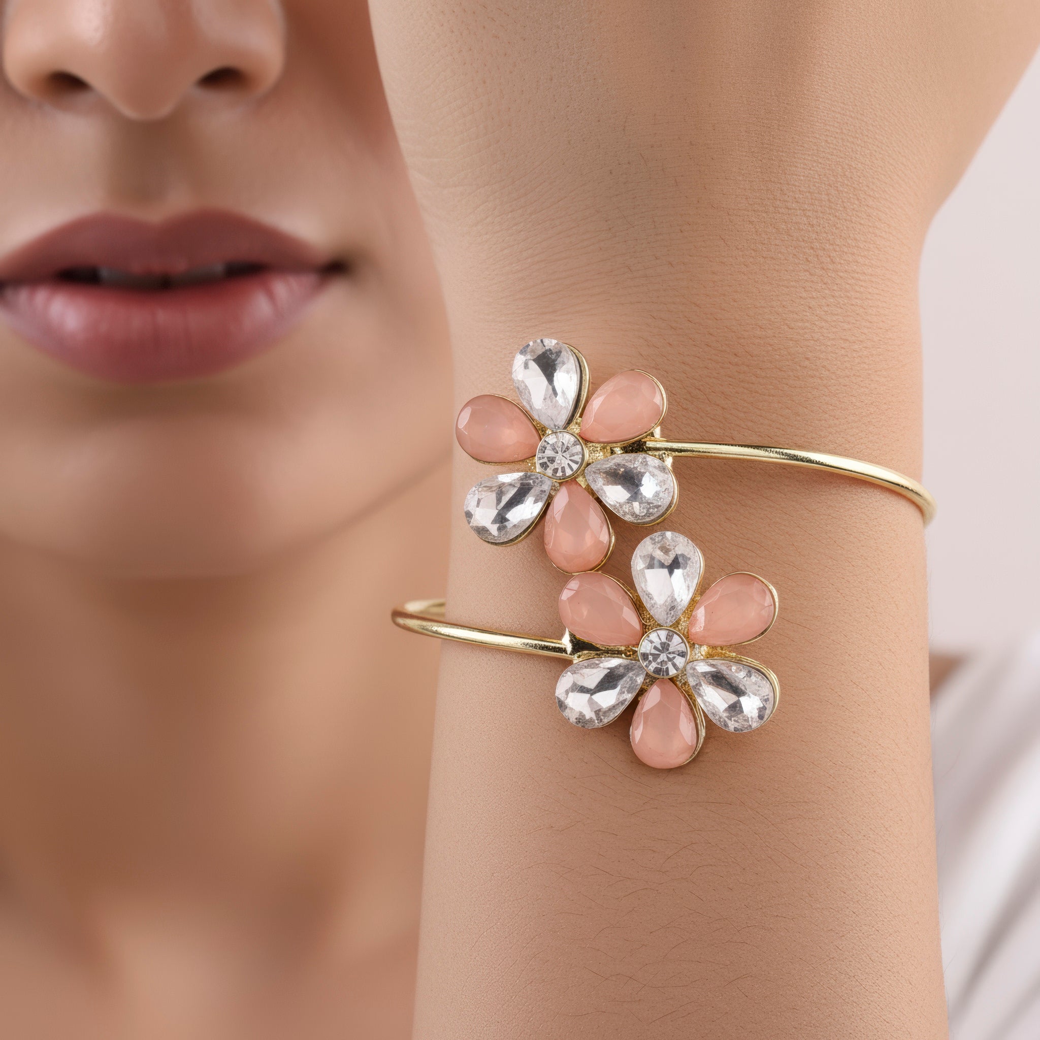 PRAO Bracelet Anti-Tarnish Openable Flower Bangle