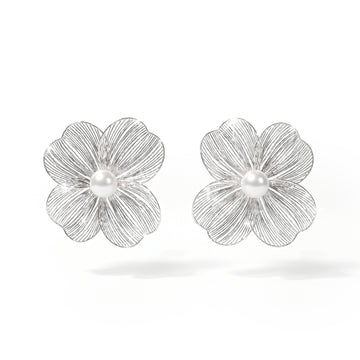 PRAO Earrings Anti-Tarnish Wired Flower Statement