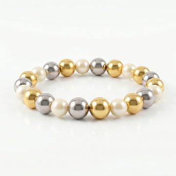 PRAO Bracelet Anti-Tarnish Dual-Tone Stretch (Adjustable Size)
