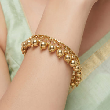 PRAO Bracelet Anti-Tarnish Golden Ball Bunch Openable Bangle (Adjustable Size)