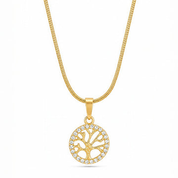 PRAO Necklace Anti-Tarnish Gold Plated Tree Of Life