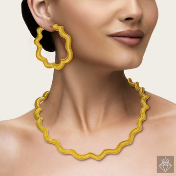 PRAO Anti-Tarnish Spring Necklace Set With Earrings✨