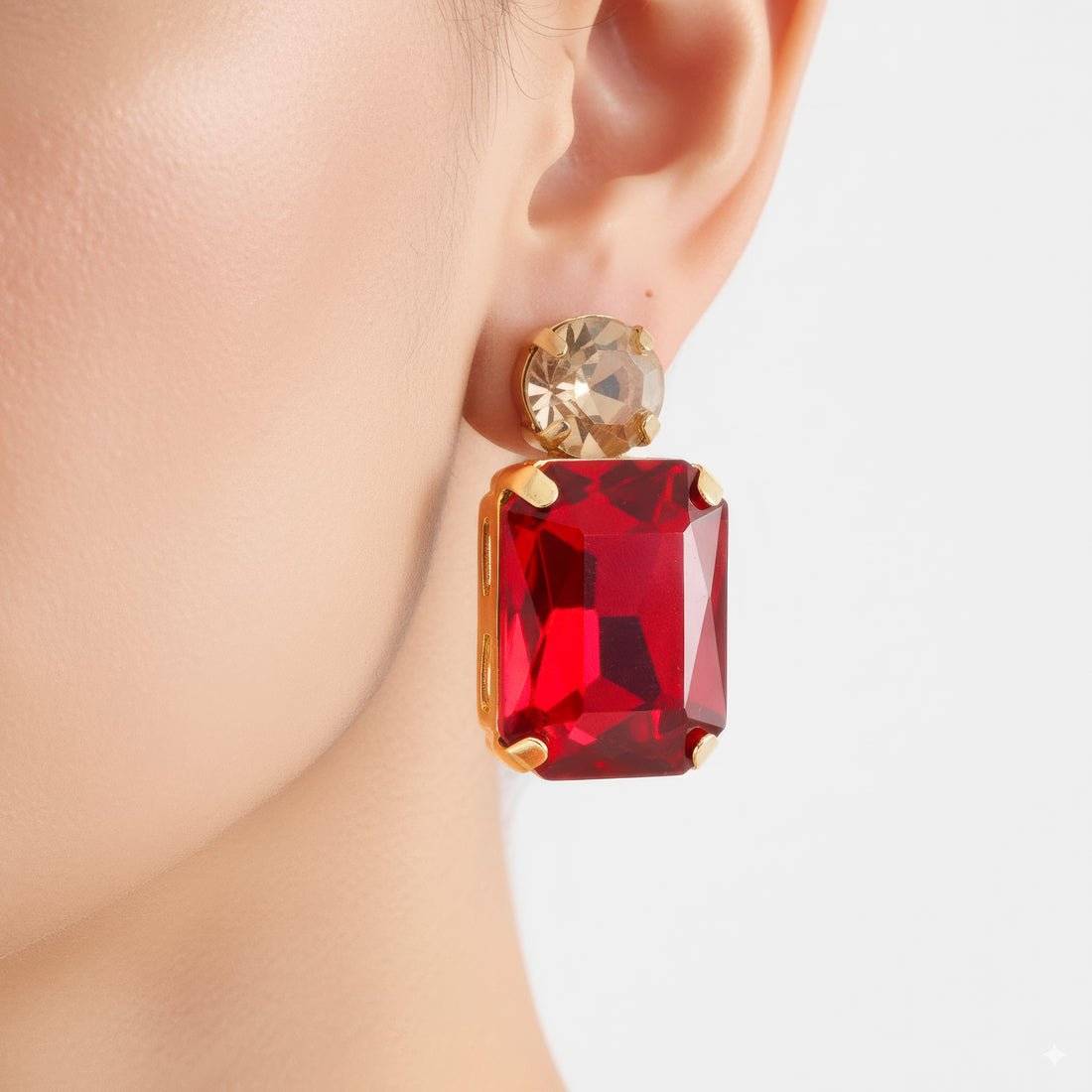 PRAO Anti-Tarnish V-Shape Pendant Necklace Set with Earrings