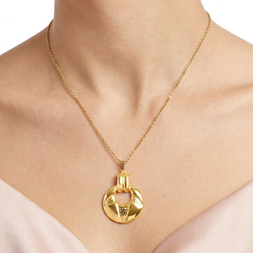 PRAO Necklace Anti-Tarnish Vintage Geometric Door-Knocker Pendant
