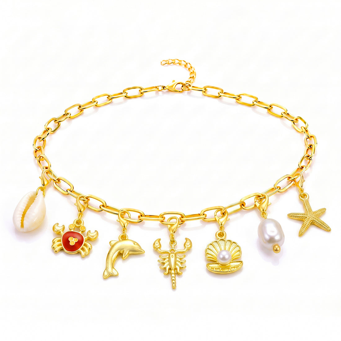 PRAO Necklace Anti-Tarnish Ocean Charms